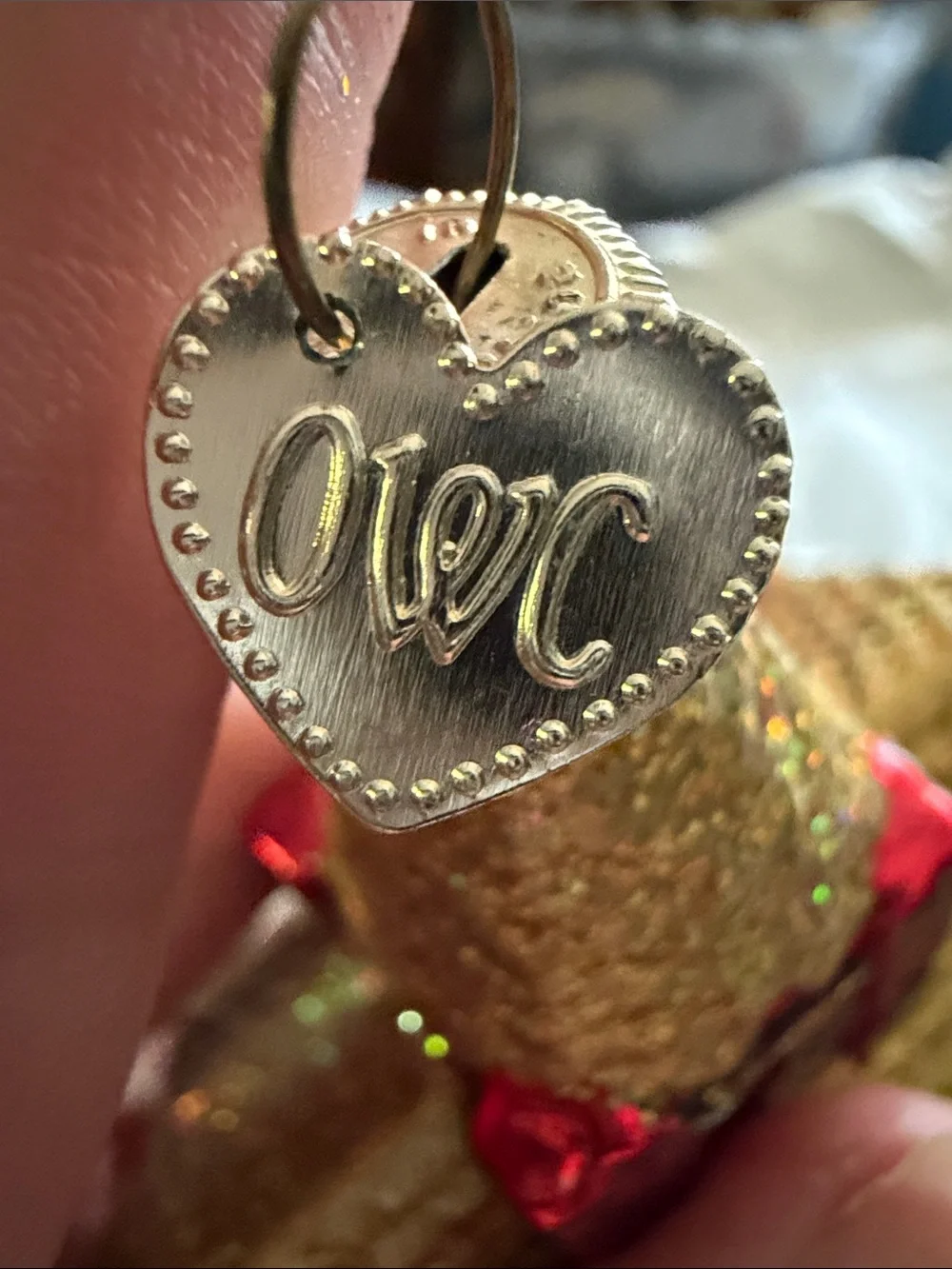 OWC Holiday Glitter Church Ornament - Gold & Red
